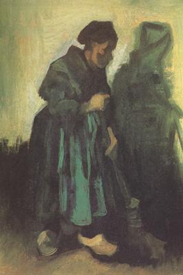 Vincent Van Gogh Peasant Woman Sweeping the Floor (nn04) France oil painting art